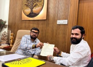 सांसद बंटी विवेक साहू ने आशय जैन को सांसद प्रतिनिधि नियुक्त किया